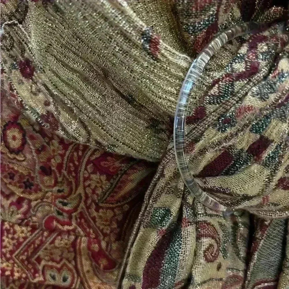 CHRISTOPHER & BANKS 2 PIECE PLUS SZ BEADED TAPESTRY VEST & SCARF SIZE 14X - Picture 11 of 16